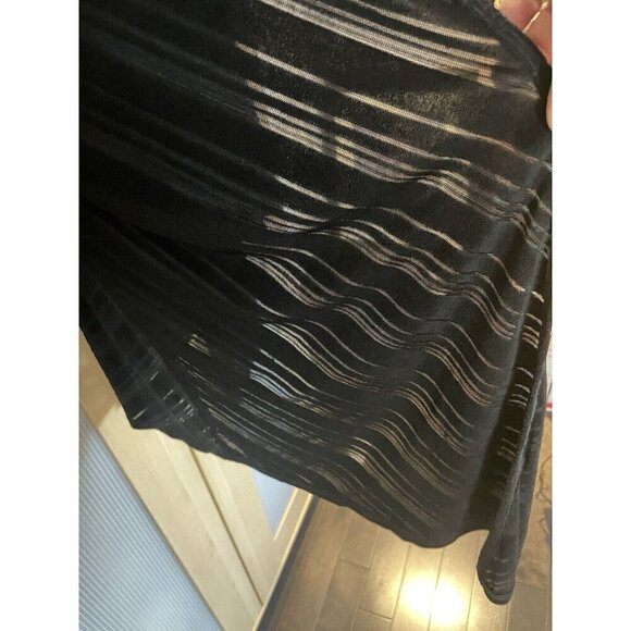 Chicos Travelers Black Top Slinky Cardigan Size 3 XXL  V-Neck Stretch High/Low - Picture 5 of 6